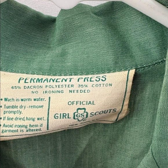 Vintage Girl Scouts Green Uniform Dress Girls Size 8 1/2 Retro - Picture 5 of 10